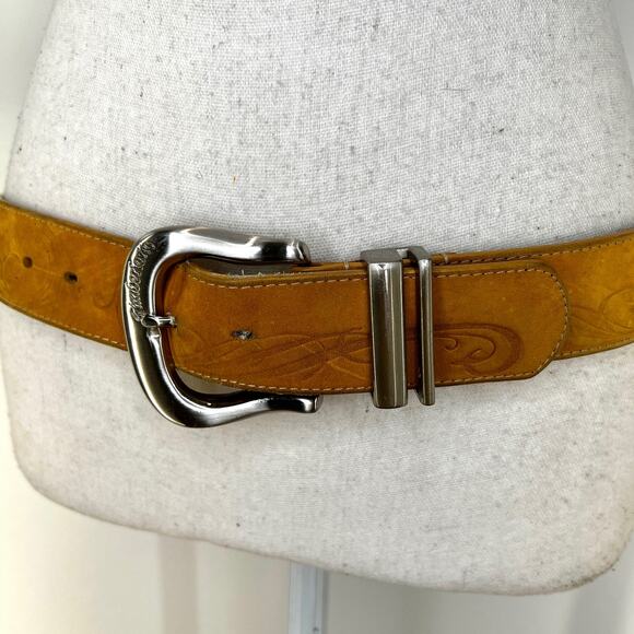 Timberland Embossed Nubuck Leather Belt Tan 32 Waist Cowboy - Picture 2 of 8